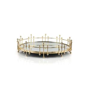Luxury Design Metal <b>Mirror</b> Tray Hotel Serving <b>Tabletop</b> Dinnerware Storage Tray Royal Wedding Decoration Iron Snacks Tray - Product Image 1