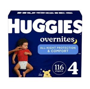 Couches pour bébés Huggies Overnites, super absorbantes, douces, toutes tailles, paquet pour la nuit - Product Image 1