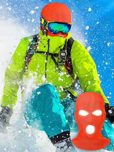Nouveau chapeau tricoté en laine chaud d'hiver personnalisé masque de ski personnalisé Skimask 3 Hol mak cagoule - Product Image 4