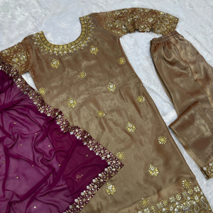 EID SPACIAL ใหม่ที่กําลังจะมาพร้อมสวมคอลเลกชัน KURTI แฟนซีพร้อมก้นสวยงามและชุด DUPATTA สีหรูหรา - Product Image 1