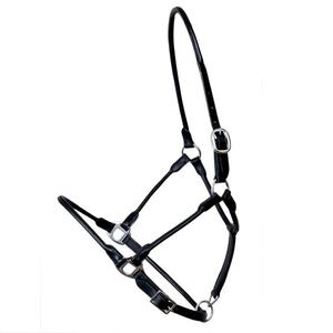 <b>Horse</b> Leather Patent Halter with Patent Leather Headpiece and <b>Brass</b> Hardware - Product Image 6
