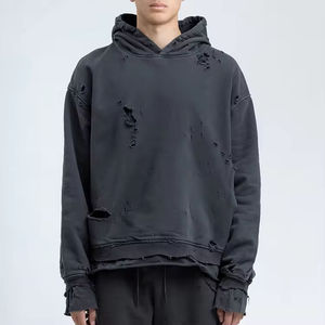 เสื้อฮู้ดซักด้วยกรดแบบวินเทจเสื้อผ้าแนวสตรีทผ้าฝ้าย100% - Product Image 4