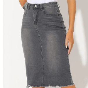 Jupes en jean skinny ajustables, longues et décontractées, dernier design 2026, pour femmes, entièrement respirantes, naturelles, vente en gros à bas prix - Product Image 2