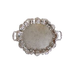 Bandeja redonda de aluminio para servir comida con diseño hecho a mano, perfecta para artículos de Hotel, utensilios de cocina, accesorios de vajilla, esquinas de diseñador - Product Image 1