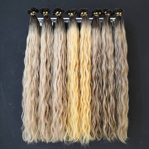 Extensions de cheveux humains vietnamiens à pointe plate, technique slave, matériel russe, texture douce vierge, brillance naturelle, exportation, vente en gros - Product Image 1