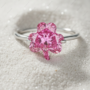 Original Christmas gifts ideas Fancy Pink Clover Cut mom dad wife Personalized 3ct <b>Unique</b> Diamond <b>Ring</b> Jewelry under 9 for 2025 - Product Image 2
