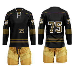 Vente en gros de qualité supérieure 100% polyester Uniforme de hockey sur glace à design multiple Uniforme de hockey sur glace respirant et évacuant l'humidité - Product Image 1