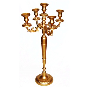 Candélabre en métal pour hôtels et banquets avec bougeoir de qualité standard bougeoir plaqué argent meilleur design 4 bras - Product Image 6