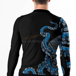 Loose Fit BJJ Rash Guard Hombres de manga larga MMA Jiu Jitsu Camisa de entrenamiento Stretch Quick Dry Grappling Top No Gi Compression - Product Image 5