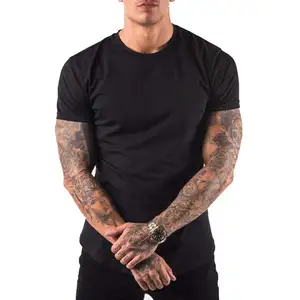 Maglietta oversize da uomo con Logo personalizzato all'ingrosso 95% cotone 5% Spandex 180g magliette da uomo più vendute in cotone tinta unita a basso prezzo