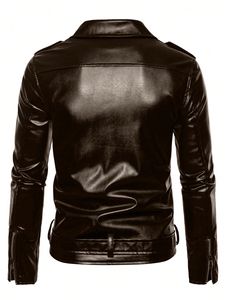 Chaqueta de Motociclista para Hombre, de Piel de Becerro Genuina de Primera Capa, Chaqueta Corta de Lona de Alta Calidad para Primavera/Invierno, Piel de Becerro Natural - Product Image 6