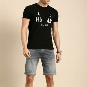 Camiseta para Hombre, Estilo Casual, Tipografía Atrevida, Estilo Urbano, Corte Ajustado, Top de Algodón - Product Image 3