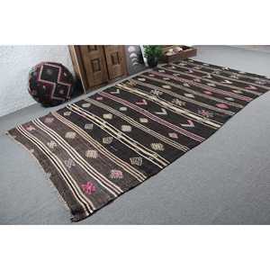 Turkish Rug, Large 5.9x10.8 ft Vintage Rug, <b>Brown</b> Pink Floral <b>Wool</b> Rug - Product Image 2