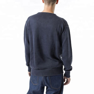 Pull-over tricoté 100% coton personnalisé pour hommes, sweat-shirt à col rond avec capuche en polaire épaisse pour l'automne, imprimé numériquement - Product Image 2