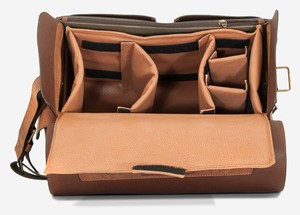 Design élégant en cuir véritable écologique léger sac pour appareil photo fermeture éclair Durable pliable facile emballage voyage en plein air inde - Product Image 3