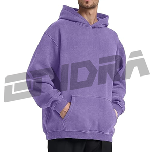 Sweat à capuche violet pour homme, coupe ample et décontractée, tissu doux et respirant, style streetwear, style urbain décontracté quotidien, pièce essentielle - Product Image 2