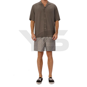 Pantalones cortos informales con estampado de sublimación personalizado para hombre, pantalones cortos transpirables de cintura media de poliéster 100% con cierre de cordón - Product Image 5