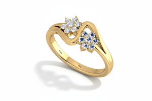 Anillo de oro de 14 quilates y diamantes naturales de diseño clásico para mujer 0.30Ctw - Product Image 4
