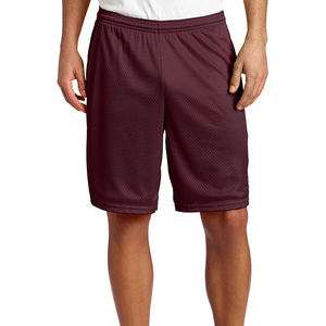 Pantalones cortos de pista de calle alta para hombre, pantalones cortos deportivos de malla ecológicos informales con patrón sólido estilo Hip Hop - Product Image 1