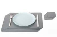 Set de table élégant, imperméable, anti-poussière, résistant, anti-odeur, durable, écologique, en cuir véritable pour restaurant et table à manger