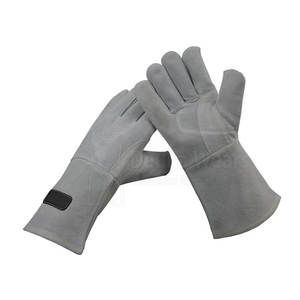 Guantes de Trabajo de Alta Calidad con Logotipo Personalizado al por Mayor, Guantes de Soldadura de Cuero Resistentes al Fuego con Forro Interior de Felpa - Product Image 2