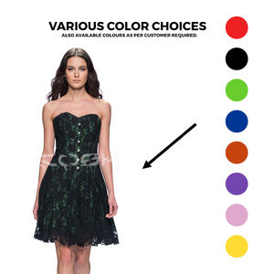 Corsé de satén verde esmeralda con varillas de acero de alta resistencia y superposición de encaje floral de malla, proveedor de vestidos góticos - Product Image 3