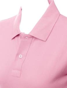 Polos vierges teints unis pour femmes en coton Offre Spéciale mélangé polyester piqué à manches longues boutonné - Product Image 4