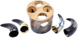 Unique Eco-Friendly Natural Ox & Buffalo Horn Drinking <b>Mug</b> Latest Stylish Stand Handcrafted <b>Mug</b> Mead Beer Wine Tankard <b>Mug</b> - Product Image 2