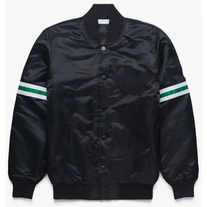 2025 nouvelle veste en Satin pour hommes Streetwear tenue décontracté avec Logo personnalisé meilleure vente motif solide Service OEM disponible - Product Image 2