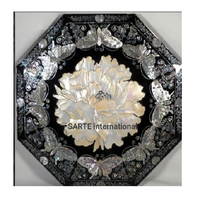 Dessus de table en marbre de luxe Dessus de table élégant en marbre incrustation de pierre personnalisée pour les tables basses de salle à manger Décoration intérieure de luxe