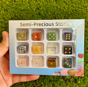 พลอยธรรมชาติ D6ลูกเต๋าดันเจี้ยนและมังกร-ลูกเต๋าอัญมณี-ลูกเต๋าแกะสลักลูกเต๋าสำหรับกล่องเกม RPG - Product Image 5