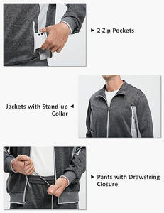 Conjunto Deportivo de Dos Piezas para Hombre, Invierno, 100% Algodón, Transpirable, con Estampado, Felpa Técnica, para Gimnasio y Fitness, con Logotipo Personalizado - Product Image 4