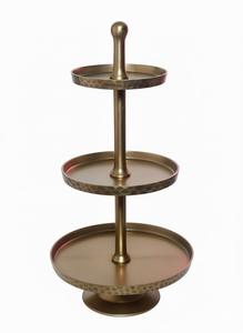 Modern Hammered Gold Metal 3 Tier Cake Stand Wedding Party Decoration Dessert Display Tower Cupcake Holder <b>Buffet</b> Serving <b>Tray</b> - Product Image 3