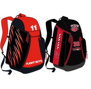 Sac à dos de sport personnalisé de haute qualité unisexe sac de basket-ball étanche compartiment à billes fermeture à glissière doublure en polyester maille - Product Image 1