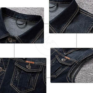 Chaleco vaquero transpirable de alta calidad con diseño personalizado para hombre, chaleco vaquero bajo MOQ para hombre, chaleco vaquero para hombre recién llegado - Product Image 4