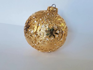 Adornos Metálicos Redondos de Diseño de Lujo en Color Dorado, Perfectos para Árboles de Navidad, Regalos, Decoración de Temporada y Decoración del Hogar, Procedentes de la India - Product Image 2