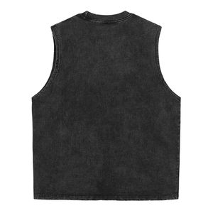 Camiseta sin Mangas Extra Grande Estilo Vintage para Hombre, Ropa Urbana, Lavado Ácido, Estilo Urbano, Spandex/Algodón, Talla Grande - Product Image 2