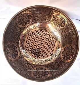 Cuencos de Canto de latón de arte especial tibetano de alta calidad Material de Metal de estilo Feng Shui tallado con láser - Product Image 1
