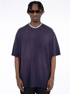 Logo de marque personnalisé 100% coton vierge délavé à l'acide surdimensionné hommes T-Shirt Plain boxy mens t-shirts. - Product Image 6