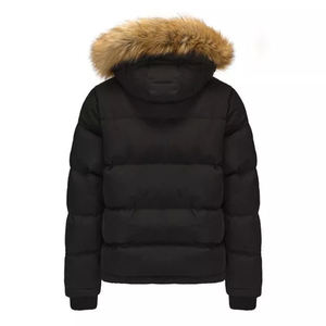 Blouson matelassé surdimensionné personnalisable avec col montant, style streetwear, séchage rapide, 100% coton, vêtement d'extérieur d'hiver - Product Image 2