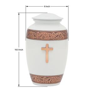 Urna para cenizas humanas Classic White Cross Urna cremada para adultos para cenizas adultas de hasta 200 libras - Product Image 2