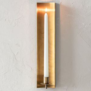 Aplique de Pared para Velas, Color Latón Dorado Martillado, Brazo Curvo, Decoración de Pared para Bodas, Navidad, Fiestas, Lámparas de Espejo - Product Image 2