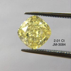 Coussin brillant certifié GIA jaune fantaisie coupe 2.01 carat taille VS1 clarté grade 100% diamants en vrac naturels de l'Inde OEM - Product Image 1