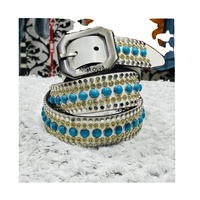 Ceinture en cuir de luxe pour homme et femme, avec boucle en alliage ornée de strass brillants, design unique, cristal, marque NIDA, 3,5-3,8 cm