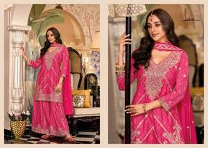 Chinon plazo พิมพ์ดิจิตอลที่มีงานปักด้านหน้าและด้านหลังที่สวยงามเหมาะสำหรับงานเลี้ยงต้อนรับงานแต่งงานและพิธีแบบดั้งเดิม - Product Image 2