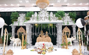 Mandap DE BODA indio del sur de Asia Kenia personalizable de alta calidad Mandaps redondos dorados Fabricante DST Exports Big Venues Party - Product Image 5