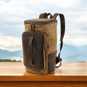 Hot Selling Custom Canvas Men Rock Travel Backpack Vintage <b>Rucksack</b> High Quality Durable Leather Hiking Backpack Bags - Product Image 6