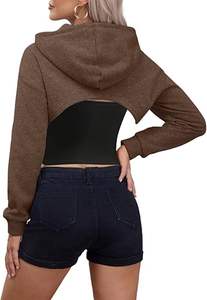 Sudadera corta de invierno con capucha para mujer de gran oferta | Jersey polar con logotipo personalizado para ropa deportiva de gimnasio Boutique y ropa de moda - Product Image 5