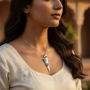 Collier pendentif en argent 925 avec topaze bleue, diamant taille princesse, design géométrique, rhodié, tendance, or rose pour femmes, excellente idée cadeau - Product Image 3