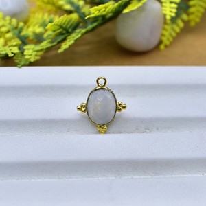 Moonstone Birthstone Pendant Oval Shape Faceted Gemstone Tiny <b>Charm</b> Sterling Silver Bezel <b>Jewelry</b> Three Rawa Stylish Women <b>Charm</b> - Product Image 5
